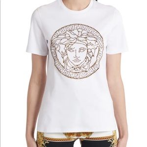 Women’s Versace studded logo shirt RARE